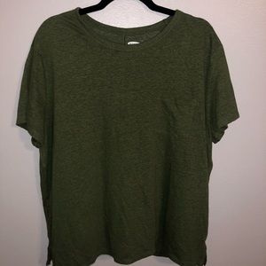 olive green t-shirt with pocket